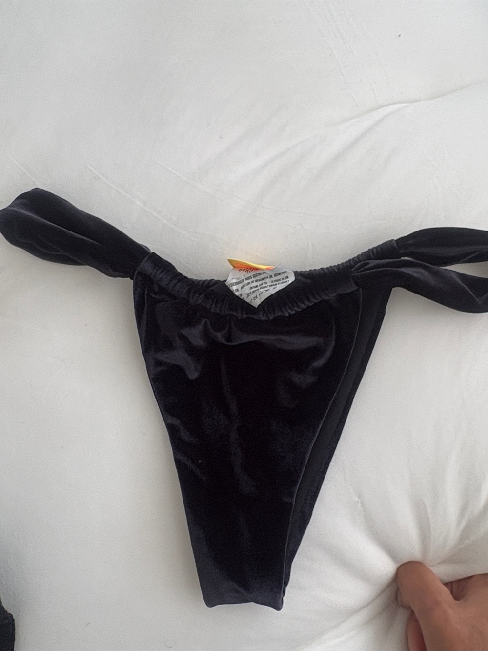 Agua Bendita Black Velvet Tie-Side Swim Panty